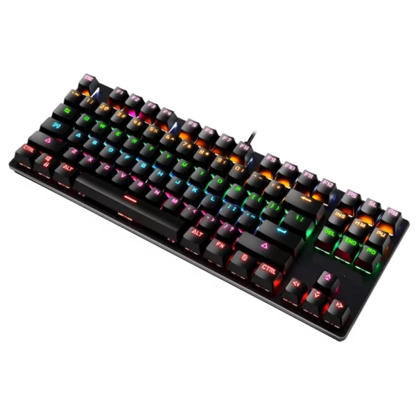 Clavier Gamer Filaire – HMTE Mécanique 87 Touches, Rétroéclairage RGB